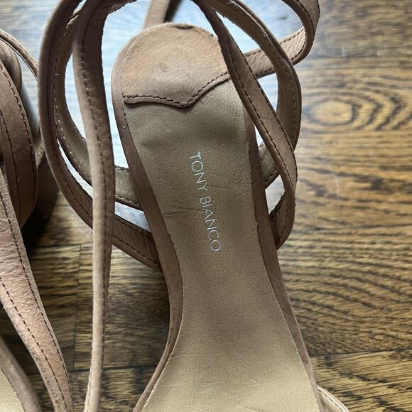 Tony Bianco Fortune Heel Block Tie Up Sandal in Caramel Phoenix Women's 6 - Picture 10 of 15